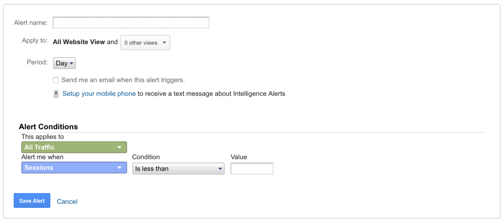 Google Analytics - Custom Alerts